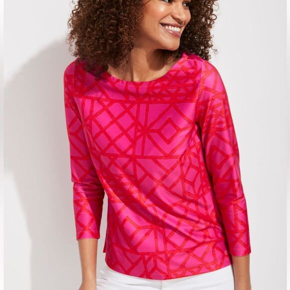 Vineyard Vines Sankaty Printed Simple Boatneck Long-sleeve active T-shirt - Picture 1 of 5